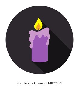 Candle, Flat stylized illustration with shadow