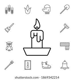 Candle flat vector icon in autumn pack