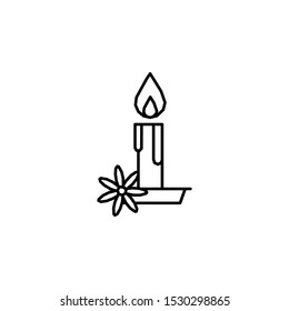 Candle, flower, flame icon. Element of Dia de muertos icon