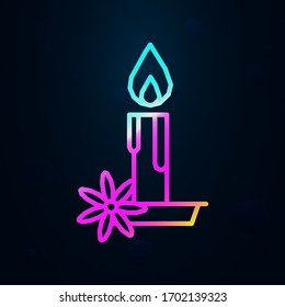 Candle, flower, flame nolan icon. Simple thin line, outline vector of dia de muertos icons for ui and ux, website or mobile application