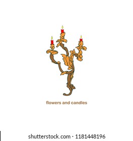 Candle Flower icon vector