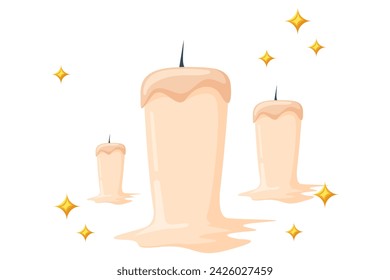 Candle Fortune Flat Sticker Design