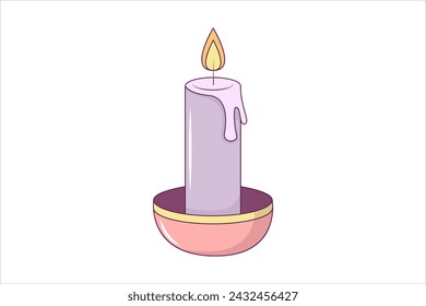 Candle Fortune Flat Sticker Design