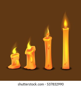 Candle Frame Burn Collection Set Vector