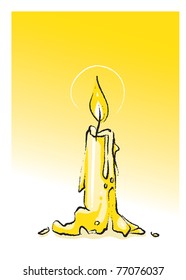 candle, freehand drawing (vector)