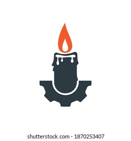 Candle-Gang-Vektorlogo-Design. Das Logo der kreisförmigen Kerzen für den Landgang, Vektordesign.