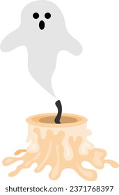 Candle with ghost Vector image or clipart