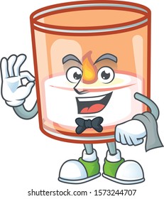 Candle in glass Character on A stylized Waiter look