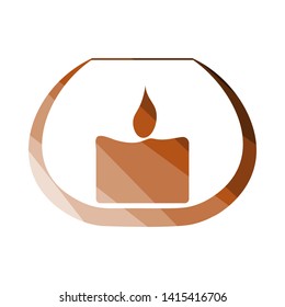 Candle In Glass Icon. Flat Color Ladder Design. Vector Illustration.