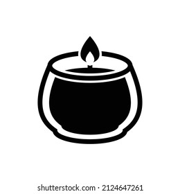 candle with glass icon vector