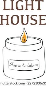 candle, glow in the dark, logo, lighthouse