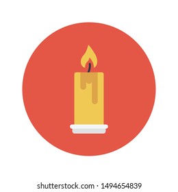 candle glyph flat vector icon