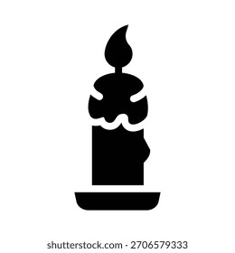 Gráfico de Vector de ilustración de icono de glifo de vela. Gráfico simple del Vector de la ilustración del elemento, conveniente para el App, los Sitios web, y las presentaciones aisladas en el fondo blanco