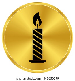 Candle - gold vector icon