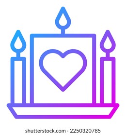 candle gradient purple valentine illustration vector and logo new year icon perfect. Icon sign from modern collection for web. Nice design perfect.