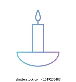 Candle gradient style icon design, Fire flame candlelight light spirituality burn and decoration theme Vector illustration