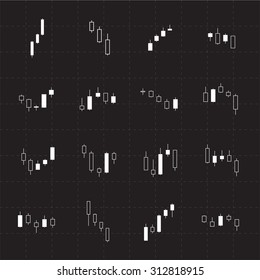 Candle graph signal set, Vector illustrator