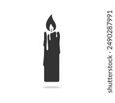 Candle graphic icon. Candle sign isolated on white background. Vector illustration