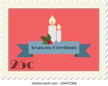 Candle greeting stamp