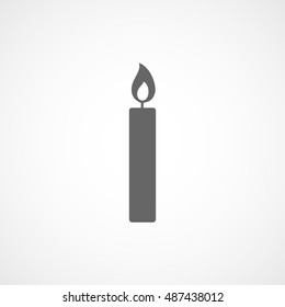 Candle Halloween Concept Flat Icon On White Background