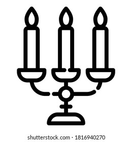 Candle Halloween Flat Icon Isolated On White Background