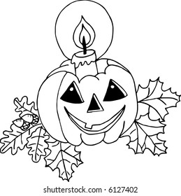 Candle in the Halloween Pumpkin