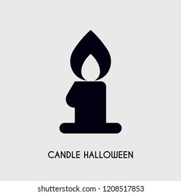 Candle Halloween vector icon