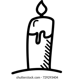 Candle Hand Drawn Icon