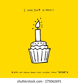candle / Hand drawn illustration - vector