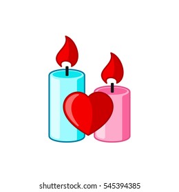 candle heart icon illustration isolated vector sign symbol