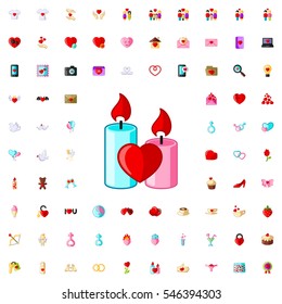 candle heart icon illustration isolated vector sign symbol