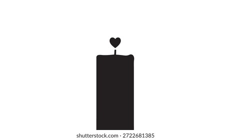 Vela con llama en forma de corazón en la parte superior