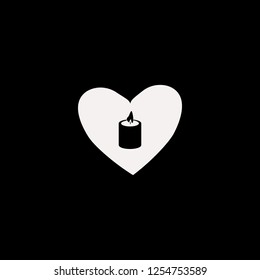 candle heart vector icon. flat candle heart design. candle heart illustration for graphic 