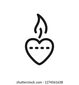 Candle heart vector icon. flat candle heart design. candle heart illustration for graphic
