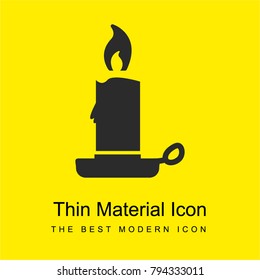 Candle holder with candle bright yellow material minimal icon or logo design