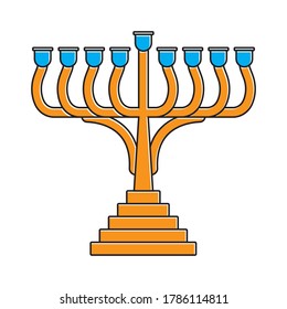 Candle holder / Hanukkah menorah flat color icon for the apps and website