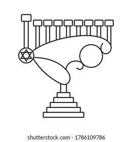 Candle holder / Hanukkah menorah line art vector icons for apps and website