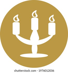 Candle Holder, Icon Illustration, Vector On White Background