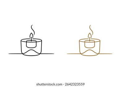Candle holder line art vector illustration