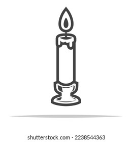 Vela con el vector de icono del contorno del portaequipajes aislado
