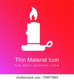 Candle holder with candle red and pink gradient material white icon minimal design