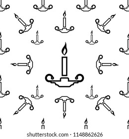 Candle Holder Seamless Pattern Vector Art Illustration