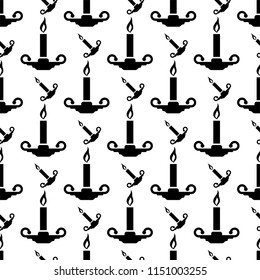 Candle Holder Seamless Pattern Vector Art Illustration