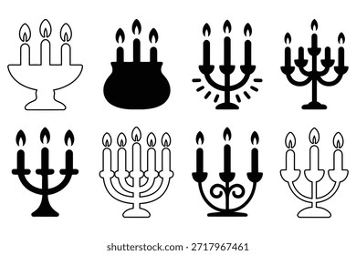 Castiçais com velas candelabro castiçal