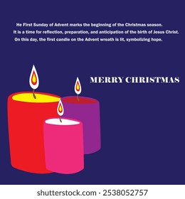The Candle of Hope: Lit on the first Sunday of Advent, this candle signifies hope and the promise of the coming Messiah. - Powered by Shutterstock - Get 15% off with code: PIKWIZARD15