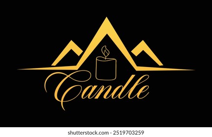 Candle house logo design. Candle logo. Home. Real estate logo. Candle vector. Unique. Finance. Modern. Building. Premium logo template. Colorful