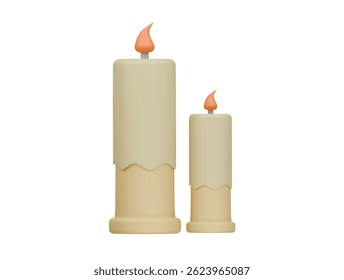  candle icon 3d illustration render

