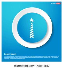 Candle Icon Abstract Blue Web Sticker Button