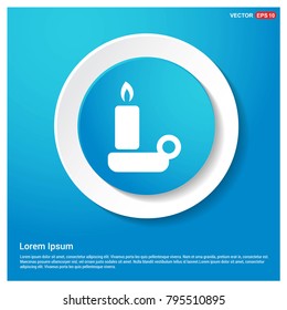 Candle Icon Abstract Blue Web Sticker Button