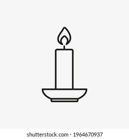 Candle icon. Birthday or Christmas candle symbol for decoration.